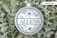 Christmas Family Name SVG - Poinsettia Flowers Product Image 5
