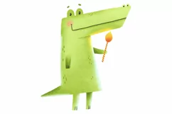 of funny crocodiles. Crocodiles celebrated a Birthday Product Image 6