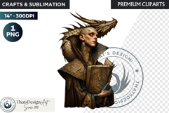 Fantasy Dragon wizard clipart, sorcerer, spellcaster, mage Product Image 1