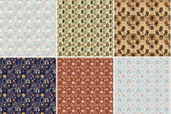 Retro Flower Power 70s Girl Digital Paper,Groovy Daisy Patte Product Image 5