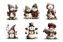 Whimsical Snowman, JPG, Junk Journal Product Image 3