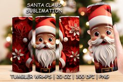 3d Christmas Santa Claus Sublimation Tumbler Wrap Product Image 1