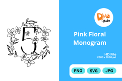 Pink Floral Monogram Product Image 1