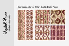 Burgundy Digital Papers | Floral Digital paper Product Image 2