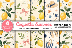 Coquette Cherry Digital Paper Bundle JPG Product Image 1