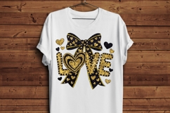 LOVE Valentine Glitter Bow Sublimation PNG Product Image 4