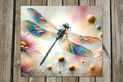 Dragonfly | 4 watercolor skinny tumbler Sublimation designs Product Image 5