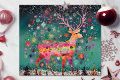 Folk xmas Deer | Skinny tumbler sublimation design bundle Product Image 5
