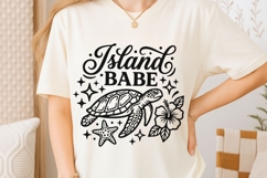 Island Babe Svg, Summer Vibes Svg, Sea Turtle Svg, Ocean Svg Product Image 6