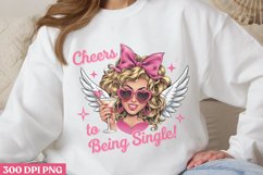 Cheers to being single! PNG, Funny Valentines Day PNG Product Image 1