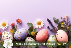 Easter Eggs Background Design, Floral Background Mockup Product Image 1