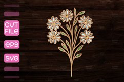 3D Layered Daisies Flowers laser cut,Layered Paper Cut SVG Product Image 1
