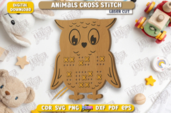 Animals Cross Stitch Laser Cut Bundle, Montessori Lacing SVG Product Image 7