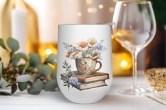 Watercolor Cups and Flowers, Vintage Cup Product Image 5