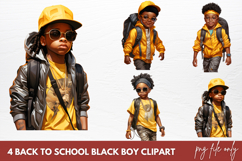 Back to School Black Boy Clipart Sublimation Product Image 1