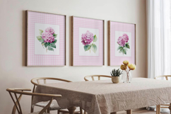 Watercolor Pink Hydrangea Set of 3 Prints Product Image 5