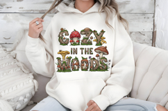 Cozy In The Woods PNG, Whimsical Mushroom Forest Sublimation Product Image 5