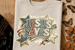 Jesus Saves Christian Patriotic Faith PNG Design jesus save Product Image 1