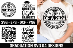 Graduation SVG Design -Proud brother of a 2026 graduate Product Image 1