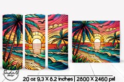 Beach stained glass tumbler wrap Product Image 1