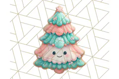 Coral and Aqua Christmas Clipart PNG, Pastel Holiday Art Product Image 5
