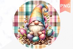 Easter Coffee Gnome Sublimation - Gnome Clipart Design Product Image 1