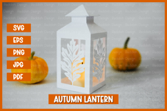 Autumn lantern SVG I Fall candle Paper cut SVG Product Image 2