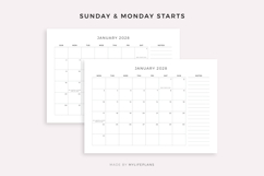 2028 Monthly Calendar with Holidays &amp; Notes, Printable Product Image 5