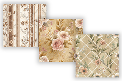 Bronze Toile Digital Paper Pack, Vintage Floral Toile Product Image 5