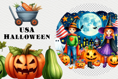 USA Halloween watercolor clipart Product Image 5