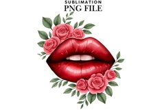 Floral lips png design for T-shirts Product Image 1