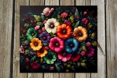 Flowers, black background | 8 tumbler Sublimation designs Product Image 5