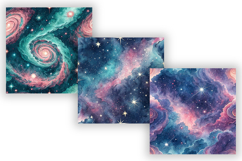 Celestial Galaxy Seamless Patterns, Starry Night Cosmic Sky Product Image 5