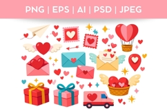 Cute Love Doodle| Valentine's Day Vector &amp; PNG Illustration Product Image 1