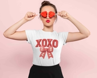 Preppy Valentine Heart Coquette PNG, XOXO Png, Valentine Bow Product Image 3