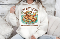 Funny Highland Cow PNG, Solar Powered Mode Sublimation Product Image 5