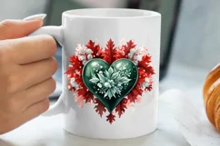 Christmas Hearts Watercolor Clipart, Christmas PNG Product Image 5