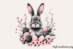 Pink Black Easter Clipart PNG Product Image 1