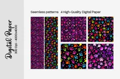 Dog Paw Digital Paper Seamless Scrapbook Paper Product Image 3