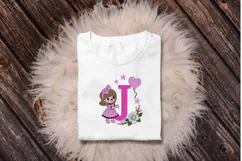 Letter J Girl Machine Embroidery Design Product Image 3