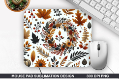 Flowers Mouse Pad Sublimation, Autumn Mouse Pad PNG Design Product Image 1