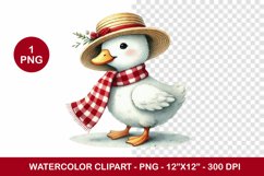 spring png watercolor clipart - duck Product Image 1