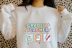 Grade A Teacher Clipart Sublimation PNG, Back to School Product Image 3