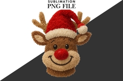 Reindeer Noel in Santa hat png design for T-shirts Product Image 2