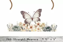 Butterfly Flowers Watercolor 16 oz Tumbler Wrap Product Image 2