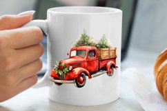 Christmas Cars Watercolor clipart, Christmas Cars Clipart Product Image 5