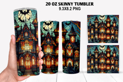 House Skinny Tumbler 20oz Wrap Design, Halloween Tumbler Product Image 1