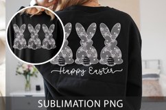 White Lace Bunny PNG, Easter png, Lace Bow Bunny Png Product Image 1