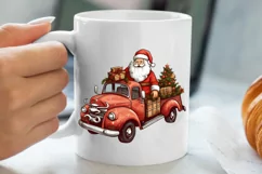 Christmas Truck Sublimation Clipart, Christmas Truck Clipart Product Image 5