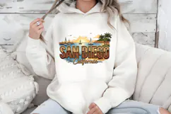 San Diego PNG, Vintage SoCal Beach Skyline Sublimation Product Image 5